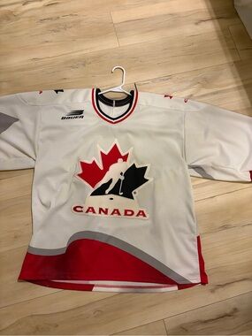 Bauer Canada White Red Black Hockey Jersey